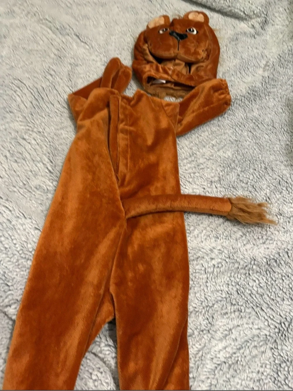 Kids Brown Bear One-Piece Costume - Plush Hooded Romper